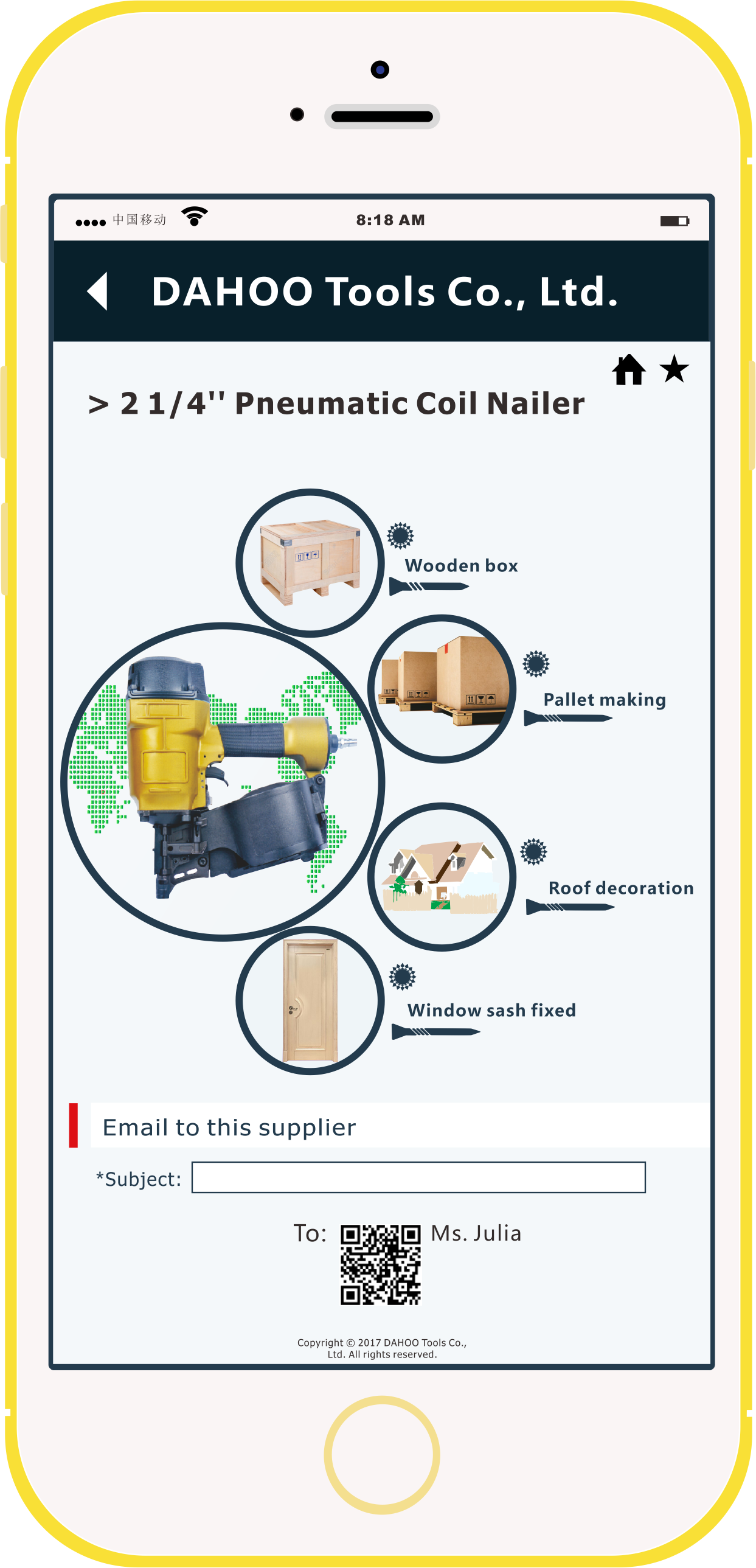 2 14'' Pneumatic Coil Nailer