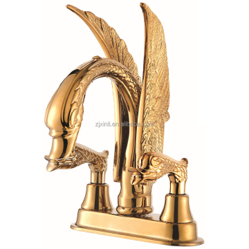 Gold Colored Brass Swan Shape Artistic Mixer