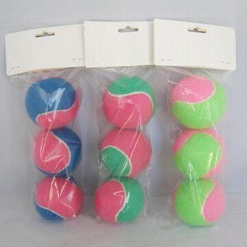 3 pieces colorful tennis balls with head card