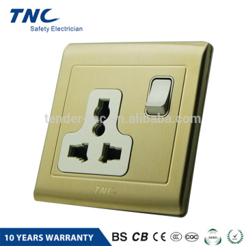 Good Service Quality Assurance Golden 16A Wall Electric Switch and Socket
