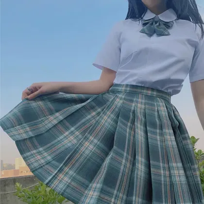 Competitive Price Pleated Plaid Skirt