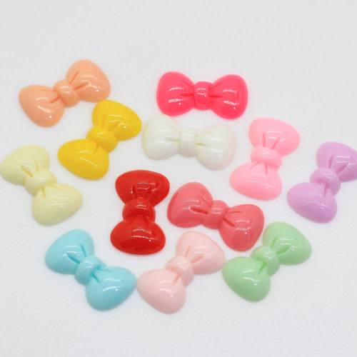 Colorful Mini Cute Bowknot Shaped Resin Cabochon Flat Back Beads Slime Girls Hair Clothes Accessories Charms