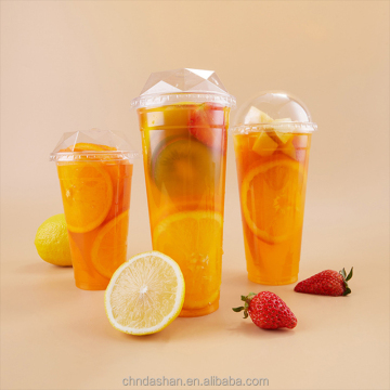 Pet Pet Disetak Kustom Disposable Clear 24oz Plastik Cups Dengan Tutup Kubah - Pasokan Pabrik