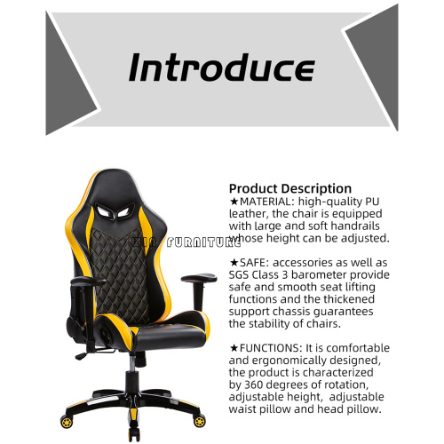 Fauteuil de jeu inclinable E-sport