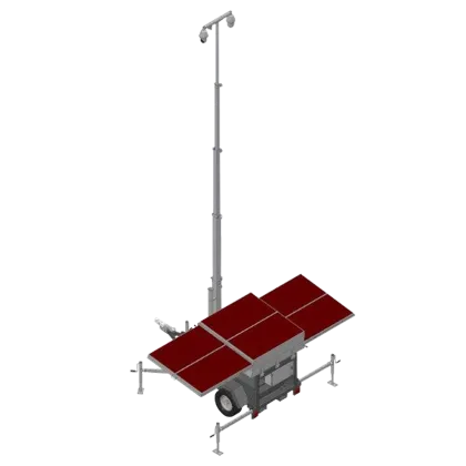 9 meter mobile trailer solar solar cctv camera