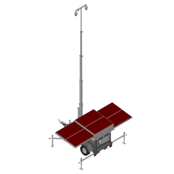 9 meter mobile trailer solar solar cctv camera