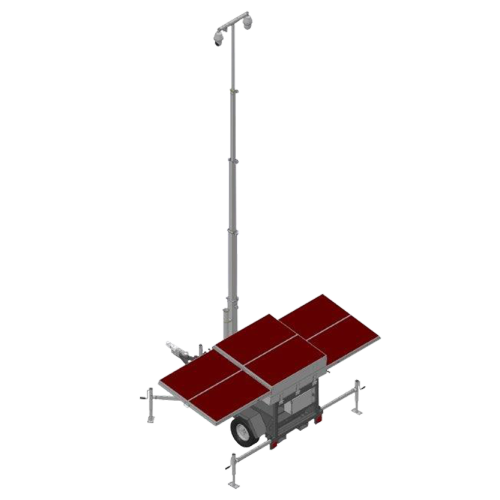 Trailer móvel de 9 metros Câmera solar Solar CCTV