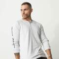 Mens Casual Light Grey Melange Long Sleeve T-Shirts