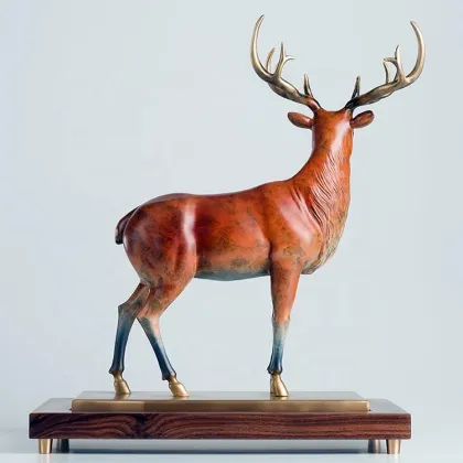 House decoration small size bronze deer sculpture