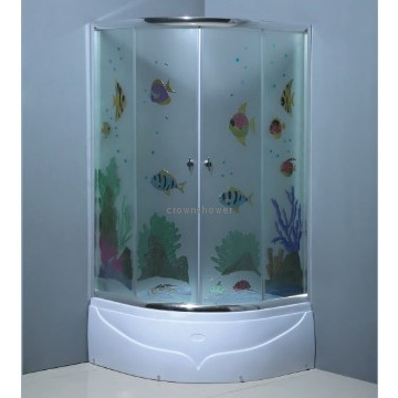 High tray aluminum shower enclosure colorful glass shower enclosure