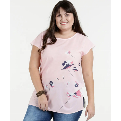 Newest Women Causal Blouse Floral Chiffon Short Blouse