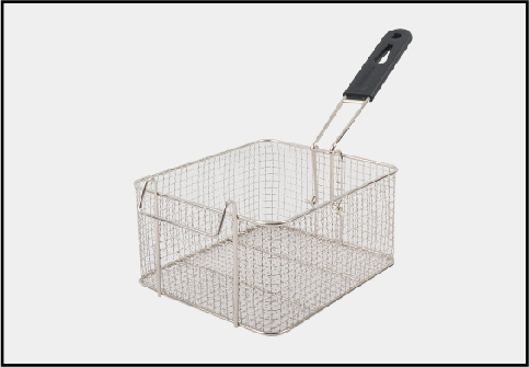 Commercial electric fryer with frying basket