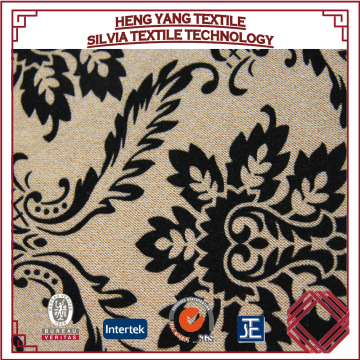 100%Polyester South American Style Flocked Upholstery Fabric Types