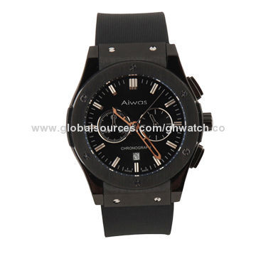 Sports watches in Japan quartz movement, with 3ATM, waterproof, silicone strap