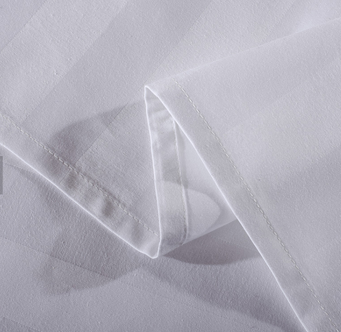 Wholesale Striped White Hotel Flat Sheet