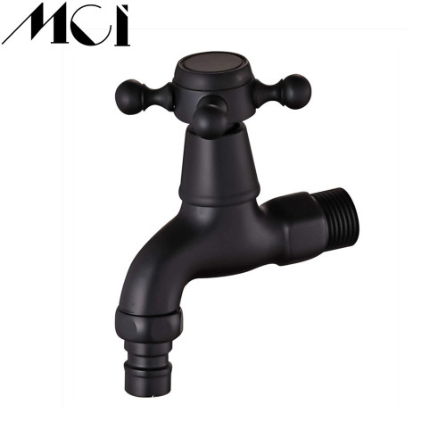 Bibcocks Tap For Outdoor Garden Black Brass Wall Mount Bathroom Corner Washing Machine Faucet Bath Toilet Mop Pool Taps Mic-B018