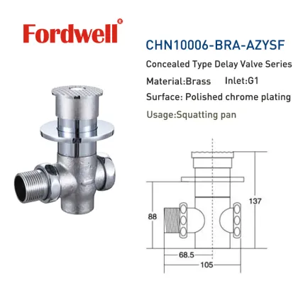 Hot Sale Pedal Concealed Delay Valve Brass Time-delay Toilet Flushing Valve