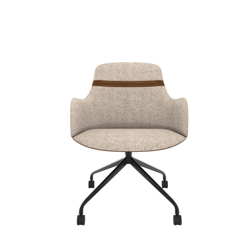 Silla de oficina de cuero con ruedas