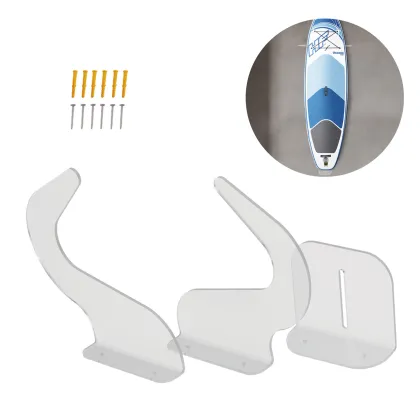Clear Acrylic Surfboard Rack: Wall Mount Display Stand for Surfboards