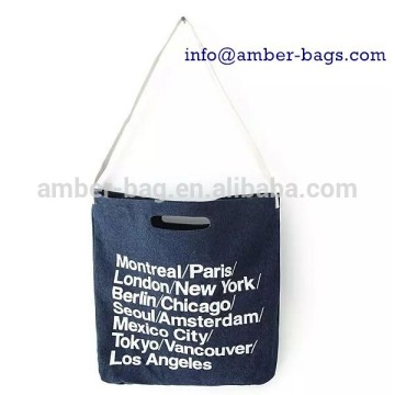 Promotional Die-cut handle cotton canvas bag with shoulder strap(91021)
