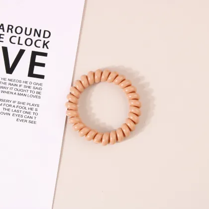 Elastic Hair Bands Spiral Coil Telephone Wire Hair Ties Rubber Bands