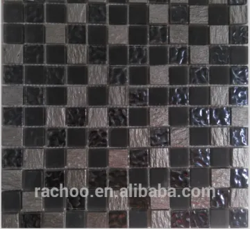 Silver resin mix crystal glass mosaic kitchen backsplash bathroom wall tile