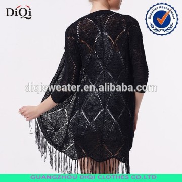 Newest hollowed women cardigan sweater long crochet cardigan, cardigan with fringe