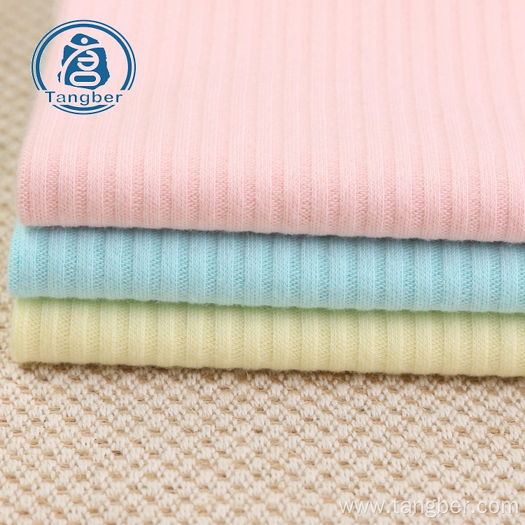 wholesale knitted rib single jersey cotton spandex fabric