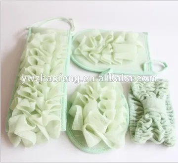 Mesh sponge mitt back strip