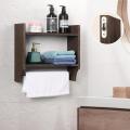 Rack de serviette en bois mural sur le rangement des toilettes