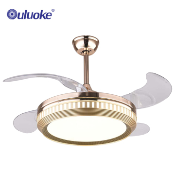 Modern Indoor Dining and Living Room Ceiling Fan Light - 220V 55W 42 Inch Retractable Blades