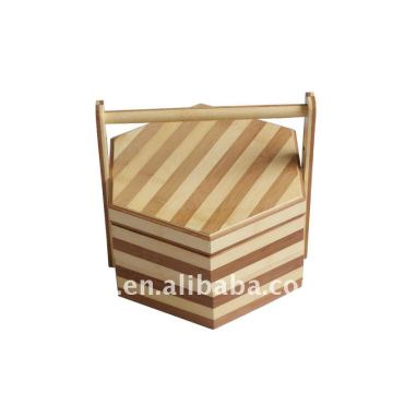 Two-storeyed bamboo basket, storage basket