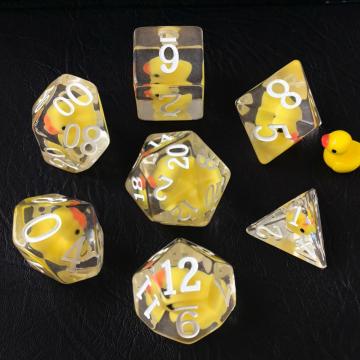 Bescon Oversized YellowDuck RPG Dice Set of 7, Novelty Jumbo Dice Yellow Duck Polyhedral DND Game Dice set