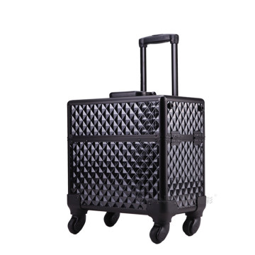 Makeup Organizer Mutifunctional Aluminum Trolley Cosmetic Case