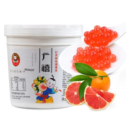Red Grapefruit Flavor Popping Boba Pop Bubble Tea: Ingredients and Recipe
