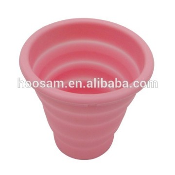 Folding Food Grade Silicone Cup with Lid,100% Food Grade Silicone,Knock Down,easy taking for travel