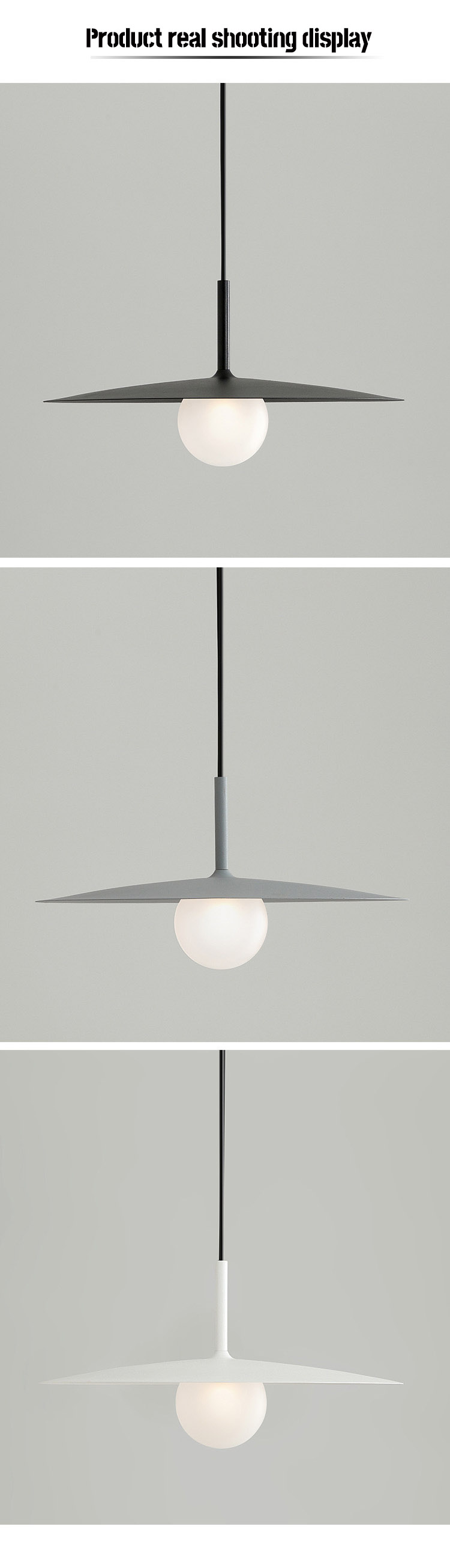 The disc lamp shade glass ball pendant lamp is easy to install and comes with all the necessary hardware.