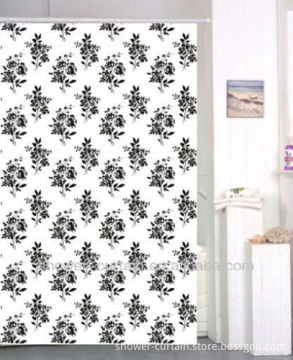 blalck and white colour shower curtain cartoon city photo