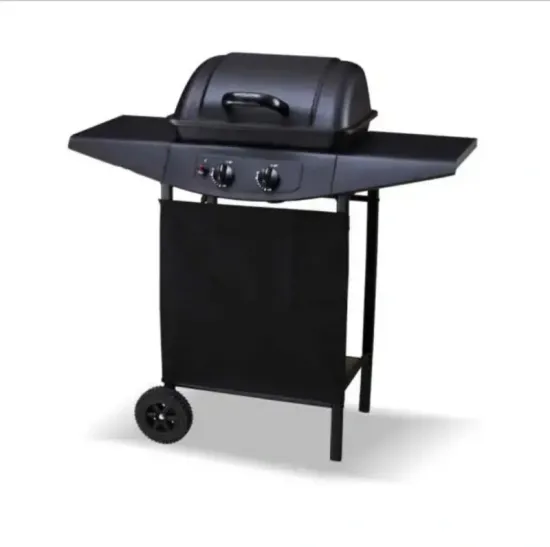 Powder Coating 2 Burners BBQ Grill Moveable Barbecue Gas Grill for Camping with CE