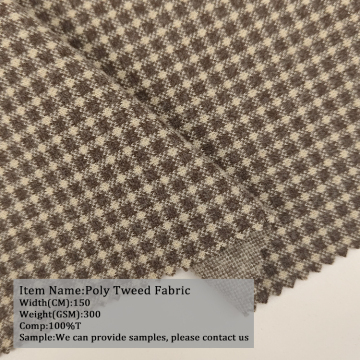 Partihandel polyester stickat tweed tyg 300gsm