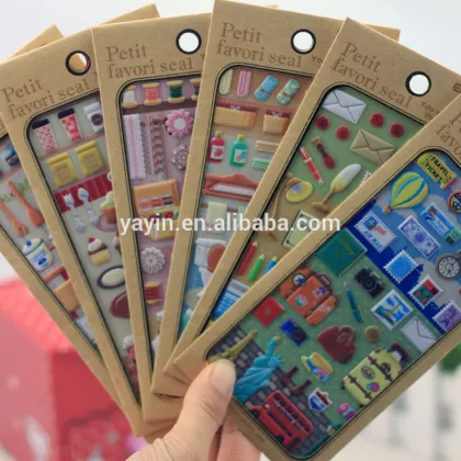 High quality beautiful puffy stickers/foam stickers/promotional stickers