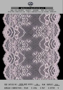 gold silk nylon spandex lace for sports wear and swim wear