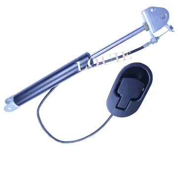 Lockable Gas Spring with Dual Control Cable and Button Mechanism