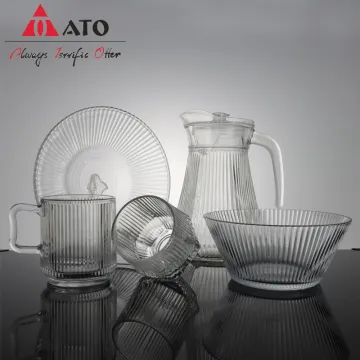 ATO Tabletop Glass Water Drinking Glass Pitcher Set