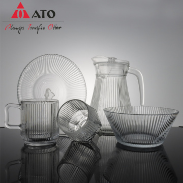 ATO Tabletop Glass Water Drinking Glass Pitcher Set