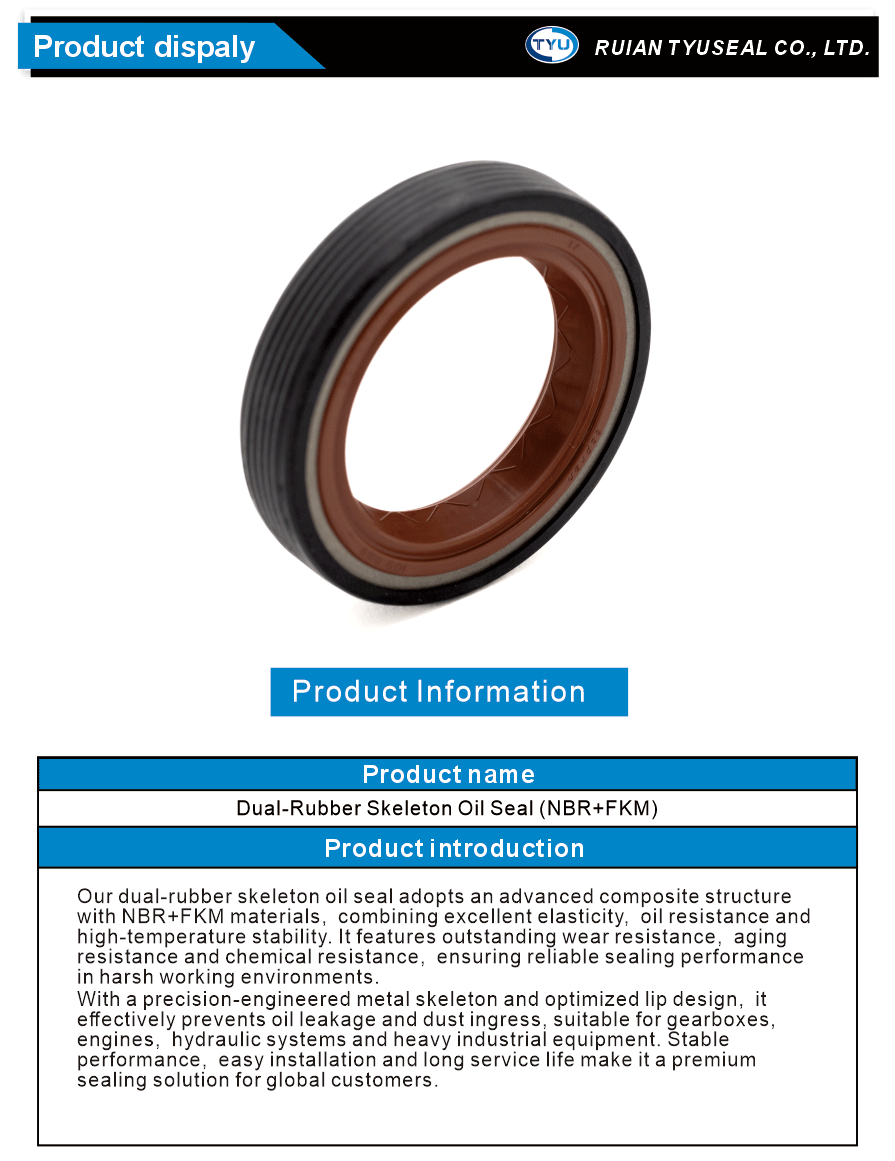 Precision double sealing rubber oil seal