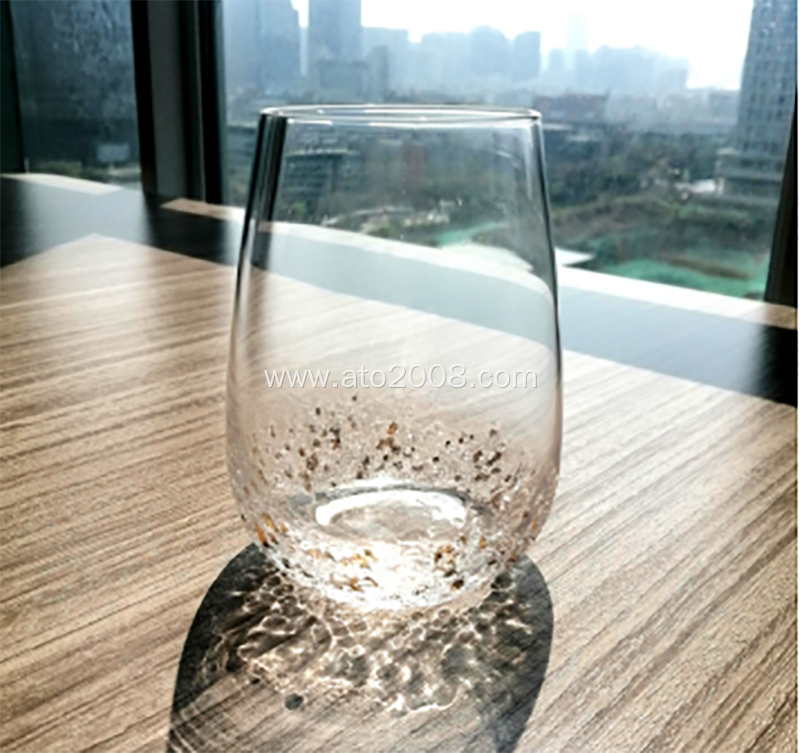 Clear stemless wine glasses cup