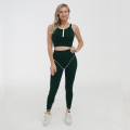 Crop ephezulu yeZip Bra Bra Legging Sportsuit