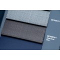 Grey Blue Plaid Machine Washable Wool Fabric