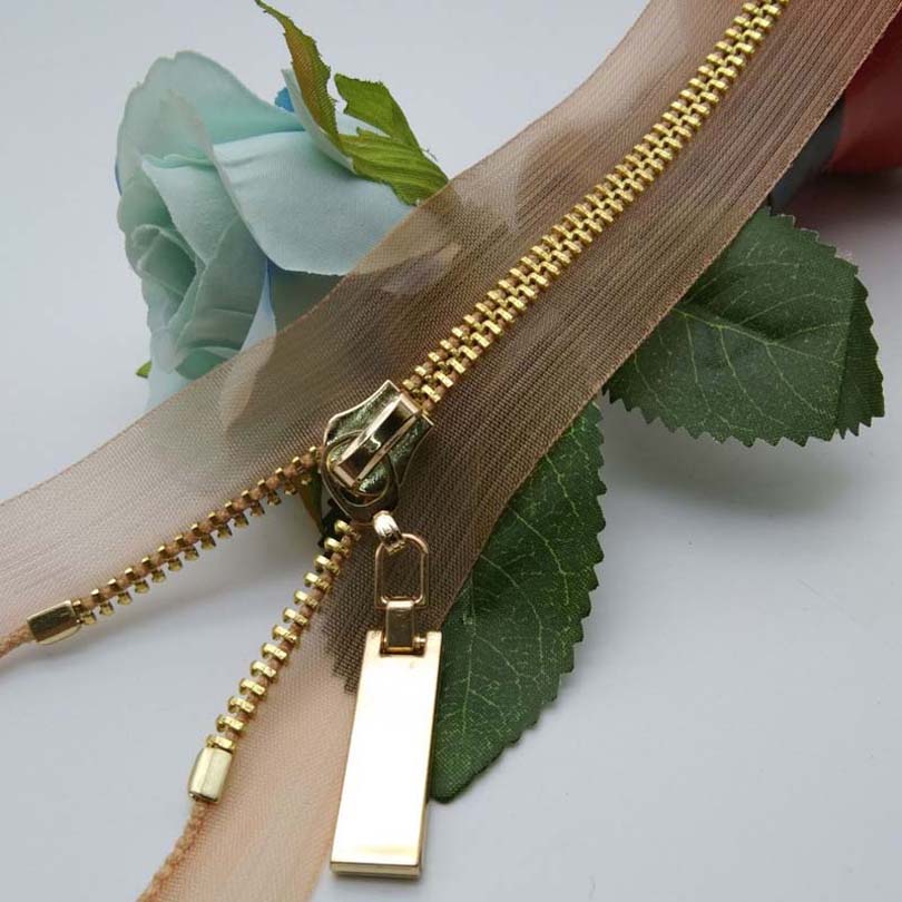 Semilucent Fringe Brass Zipper